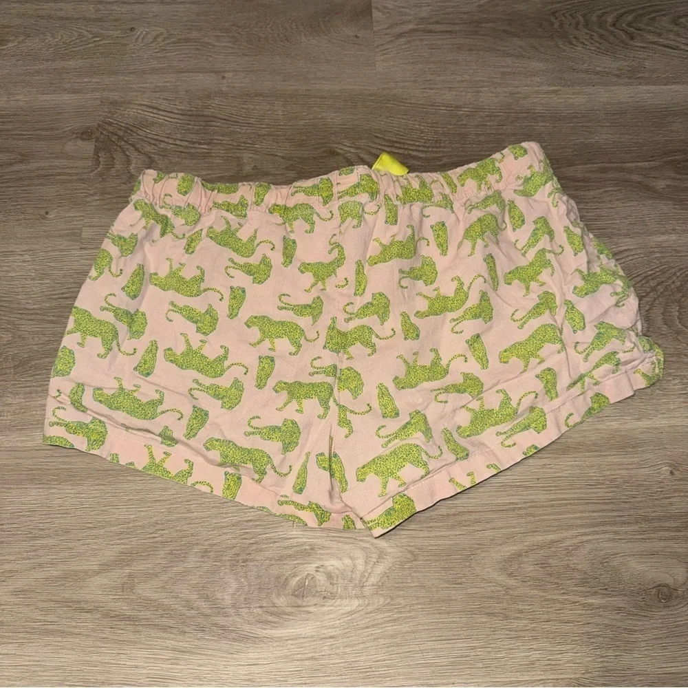 Old Navy Pink & Green Cheetah Pajama Shorts